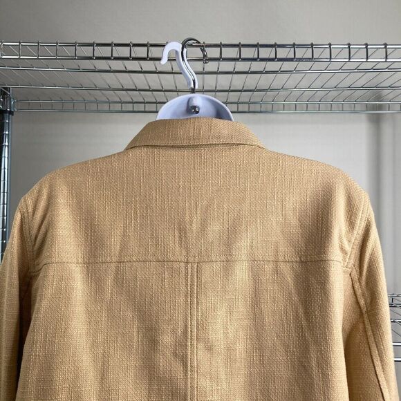 Talbots Women’s Textured Sand Castle Button Up Jacket Size M Oversized Lagenlook - Picture 4 of 13